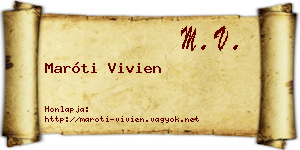 Maróti Vivien névjegykártya